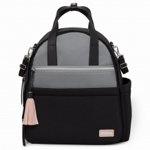 Купить рюкзак для мамы с аксессуарами skip hop neoprene diaper backpack black, grey, цвет: черный, серый skip hop 996967497