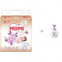 Купить momi premium подгузники nb (0-5 кг) 90 шт и lion kirei kirei пенное мыло для рук с ароматом цветов, 250 мл 