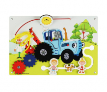 Купить деревянная игрушка буратино синий трактор бизиборд str09