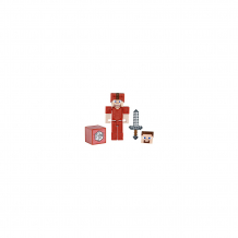 Купить маленькая фигурка minecraft steve in red leather armor, с артикуляцией ( id 14826268 )