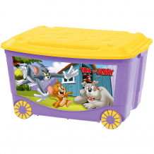 Купить ящик для игрушек на колесах с аппликацией «том и джерри» 58х39х33,5 см (сиреневый) 431307603