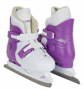 Купить коньки фигурные action sport pw-219 размер:29-32, цвет: белый/фиолетовый ( id 7356661 )