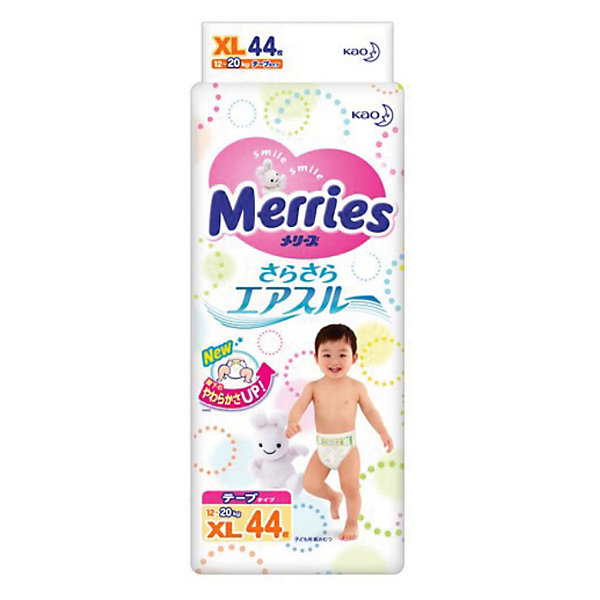 Купить подгузники merries xl 12-20 кг, 44 шт. ( id 3295615 )