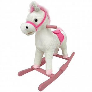Купить качалка наша игрушка лошадка, цвет: белый/розовый ( id 12877936 )