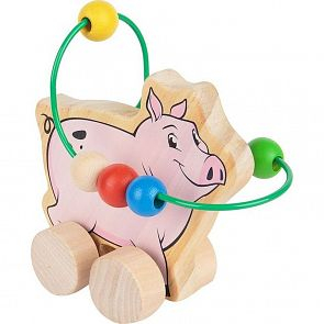 Купить каталка-лабиринт мир деревянных игрушек свинья, 21 см ( id 2936834 )