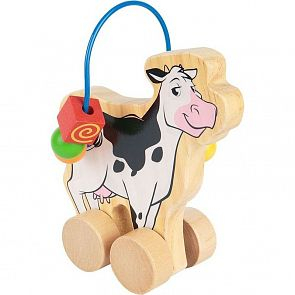 Купить каталка-лабиринт мир деревянных игрушек корова, 21 см ( id 2937533 )