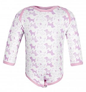 Купить боди чудесные одежки розовые собачки, цвет: белый/розовый ( id 5793019 )