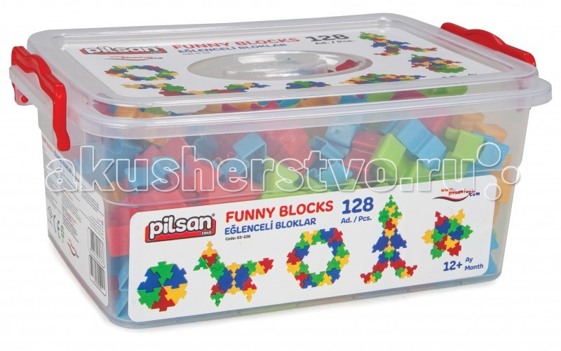 Купить конструктор pilsan funny blocks 128 деталей 03236/03-236