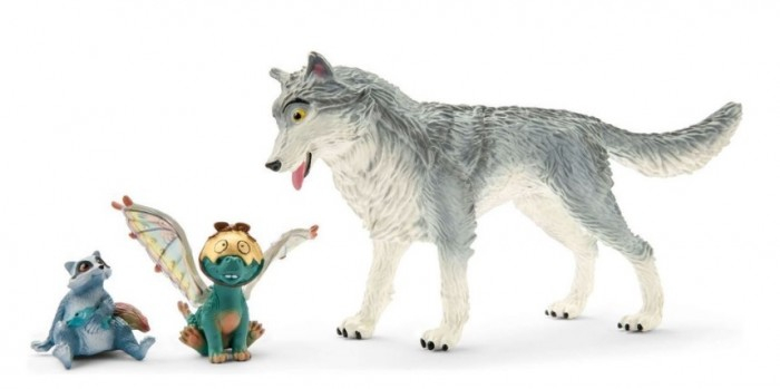 Купить schleich игровой набор волк лайкос, дракон нугур и енот пиу 70710