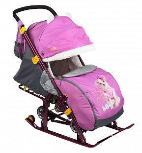 Купить санки-коляска nika kids (7-2), цвет: dog орхидея ( id 6510667 )