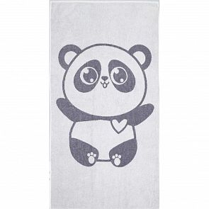 Купить полотенце крошка я панда 70х130 см, цвет: белый/серый ( id 12705490 )