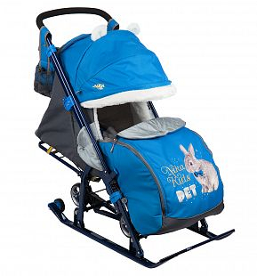 Купить санки-коляска nika kids (7-2), цвет: rabbit василек ( id 6510673 )