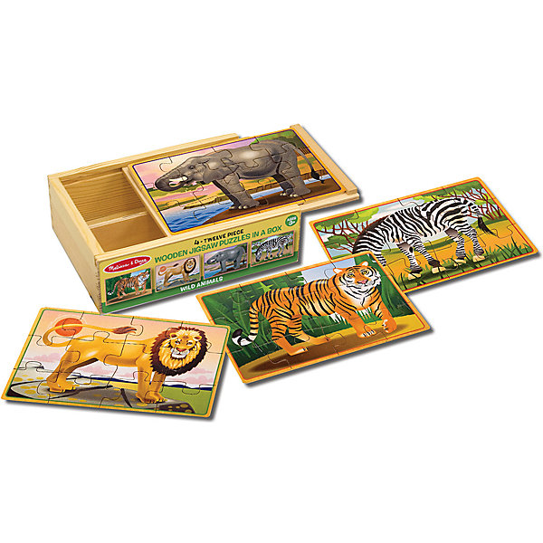 Купить деревянные пазлы melissa & doug "дикие животные", 4 шт ( id 3927707 )