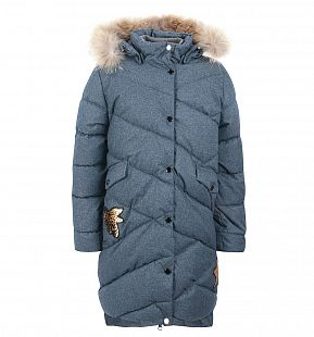 Купить пальто kvartet, цвет: серый/синий ( id 9766572 )